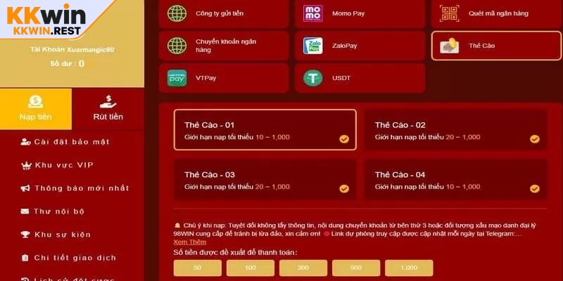 Các hình thức nạp tiền phổ biến và chi tiết cách thức thực hiện 
